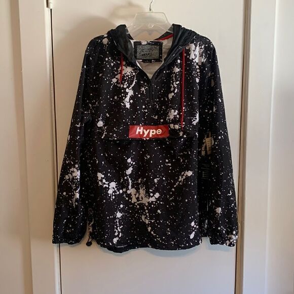 Brooklyn cloth mfg co NWT black white splatter Hype lightweight jacket. Size L - Picture 1 of 4